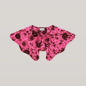 COPY - Printed Cotton Poplin Collar - Shocking Pink